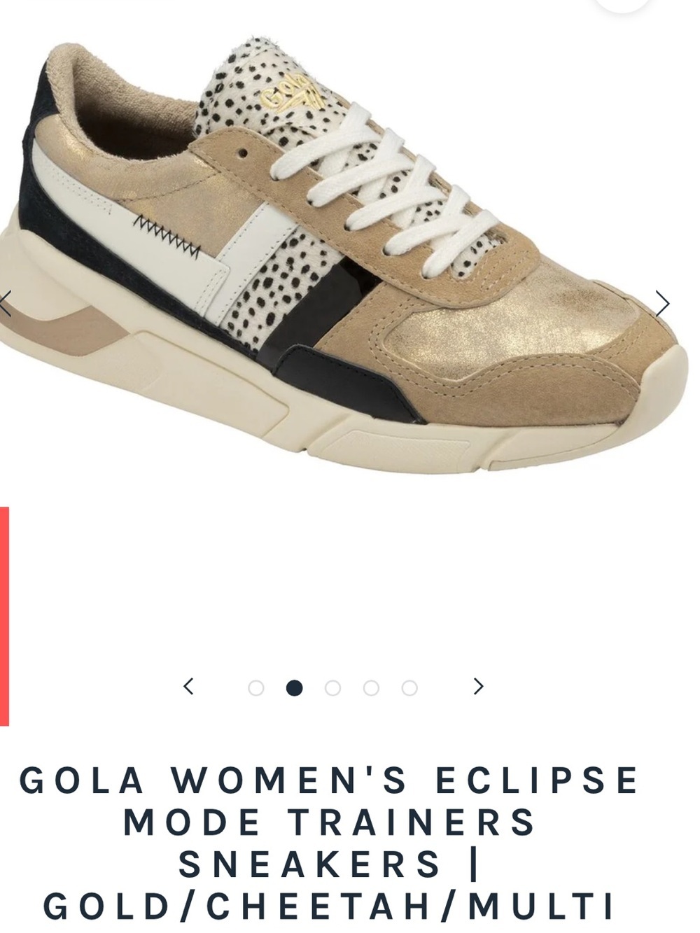 Gola Eclipse Mode Gold Cheetah Multi Cream Chunky Soled Streetwear Sneaker 8